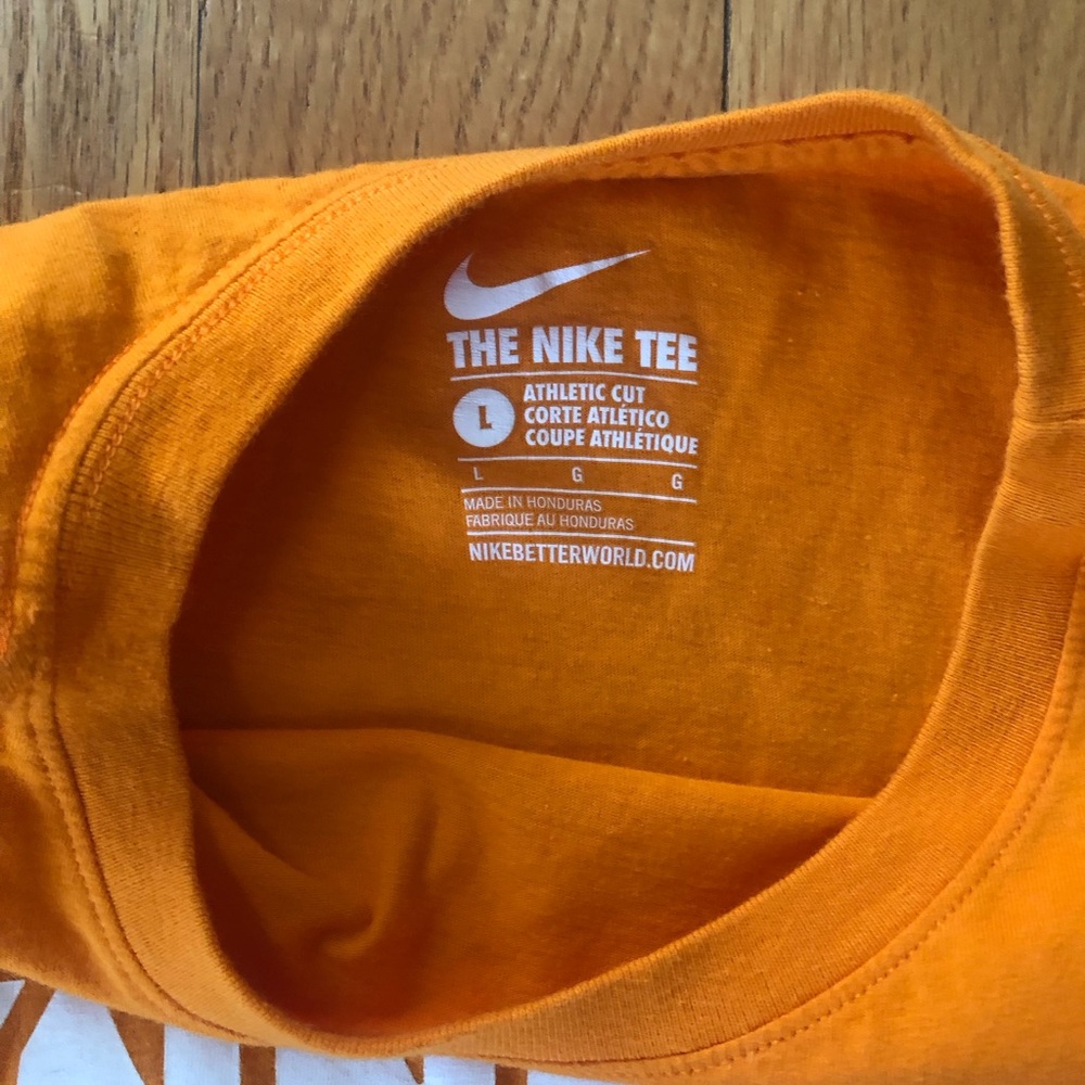 Nike Orange Crewneck Tee with White Logo - Picture 2 of 2